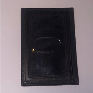 Slim Black Leather Card Holder